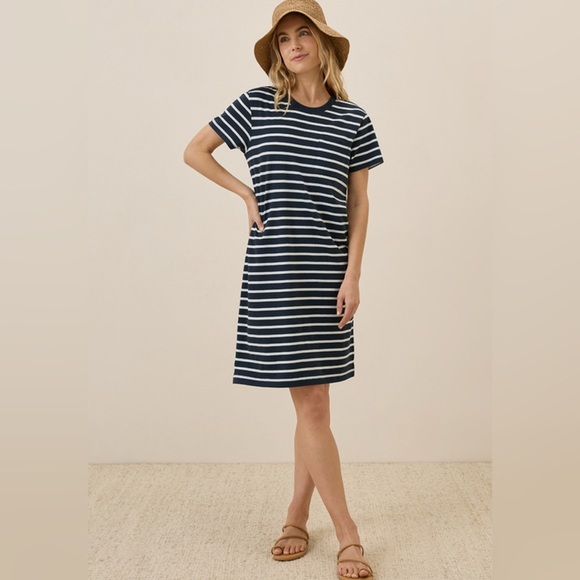 Pact Organic Softspun Striped Tee Dress - Picture 1 of 4